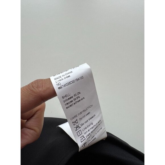 SHUSHU/TONG Black Duchess Satin Organza Ruffle U-Neck Mini Swing Dress, Size 4 - Picture 15 of 16